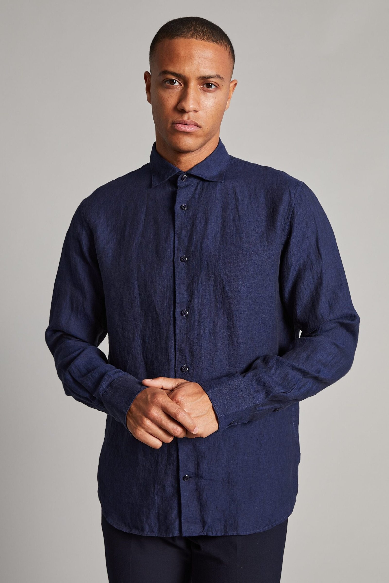 MATINIQUE Miesten Pellavapaita MARC SHORT LINEN Tummansininen