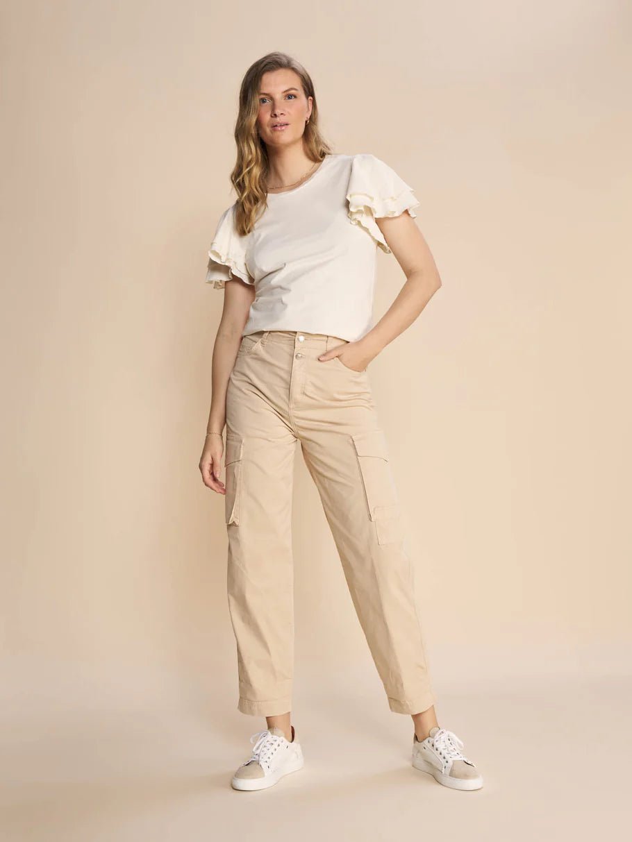 Mos Mosh Naisten Housut, MMAdeline Rosita Cargo Pant Vaalea Beige
