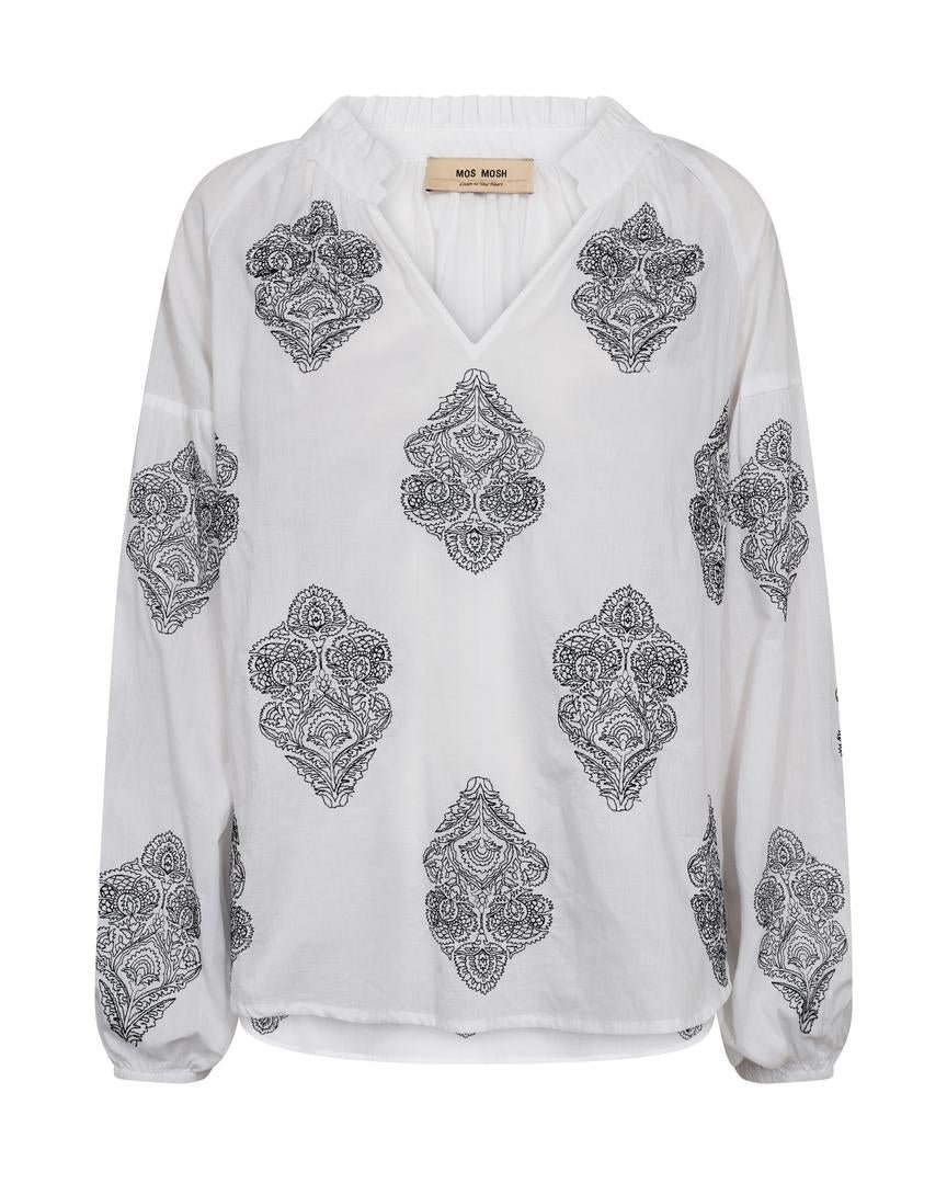 Mos Mosh naisten pusero, MMASHI VOILA BLOUSE Mustavalkoinen