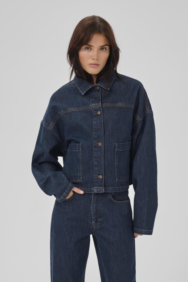 MY ESSENTIAL WARDROBE naisten farkkutakki, MWMalle 139 Deco Denim Jacket Tummansininen