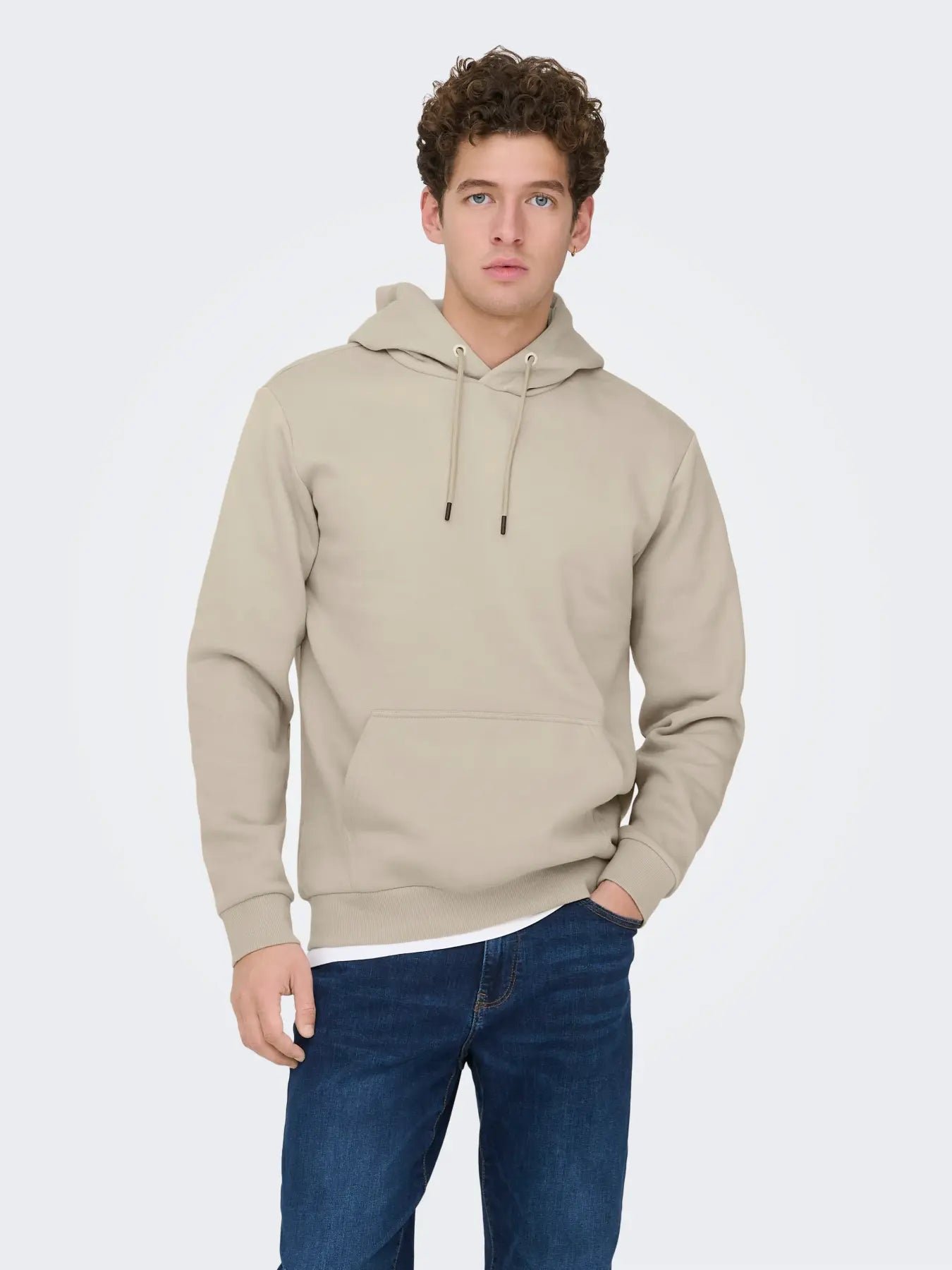 Only and Sons miesten huppari ONSCERES Hoodie Sweat, Silver Lining