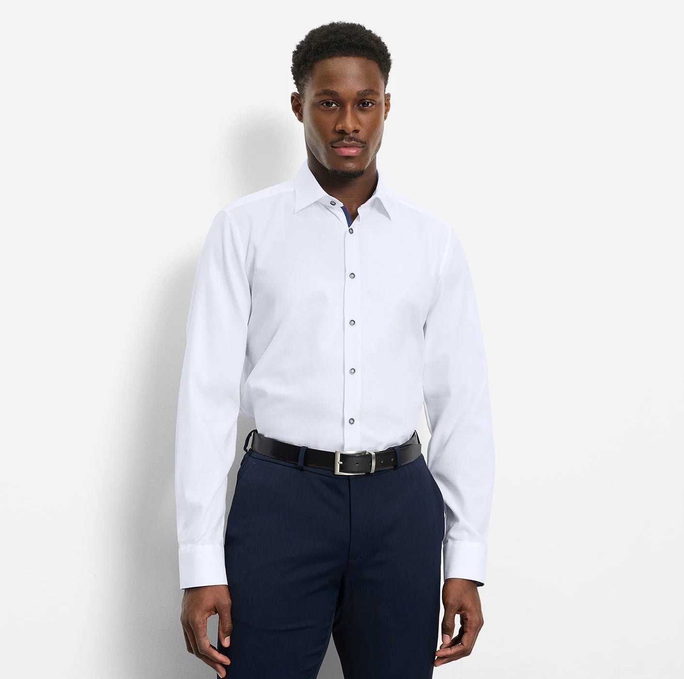 Olymp kauluspaita Level 5 Body Fit Contrast Trim Floral, valkoinen