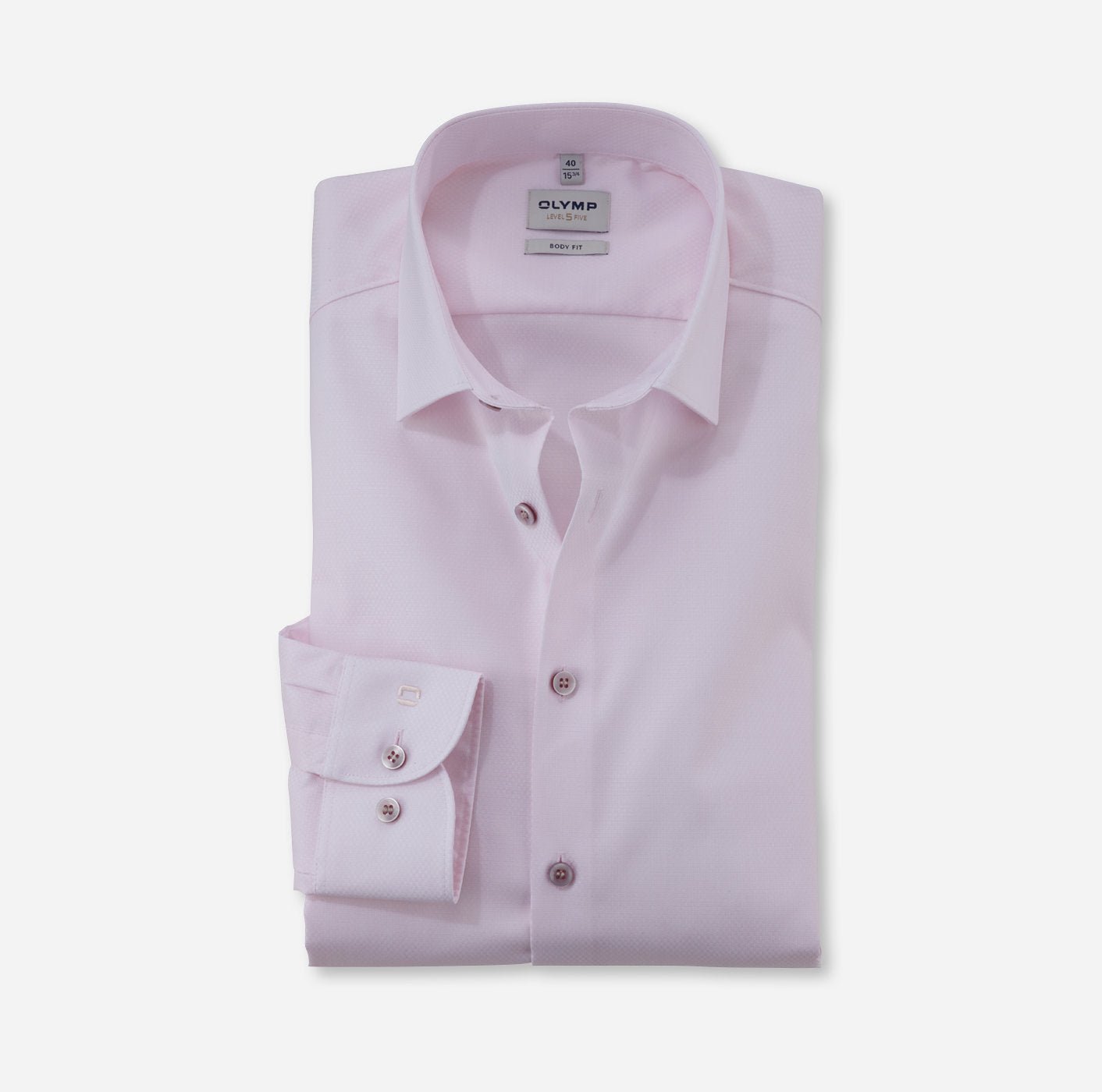 Olymp miesten kauluspaita level five, body fit Vaaleanpunainen