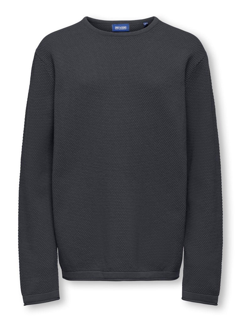 Only and Sons Junior lasten neule, OSJPANTER REG CREW KNIT NOOS Tummansininen