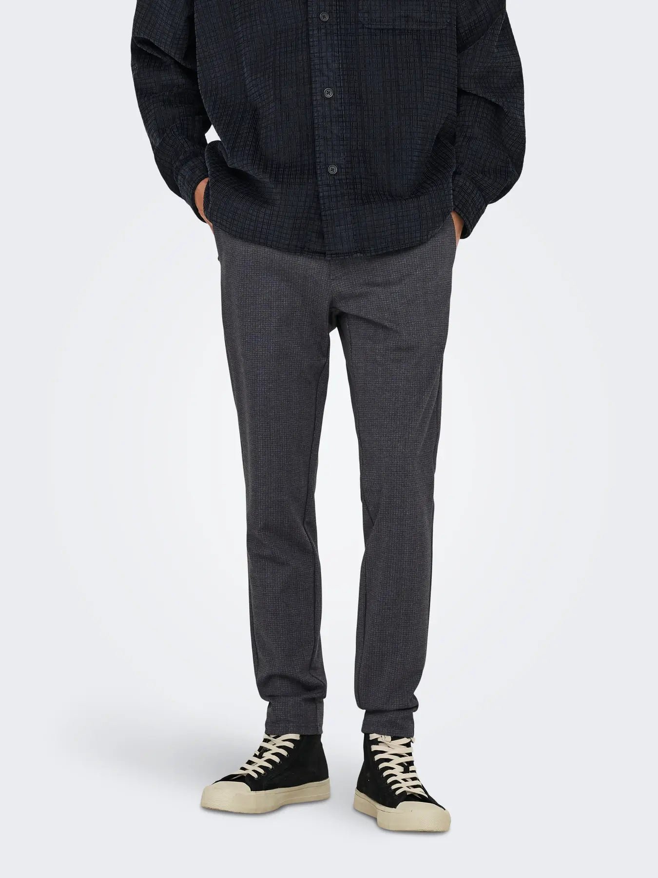 Only and Sons miesten chinot, MARK SLIM CHECK 020960 PANT Night Sky