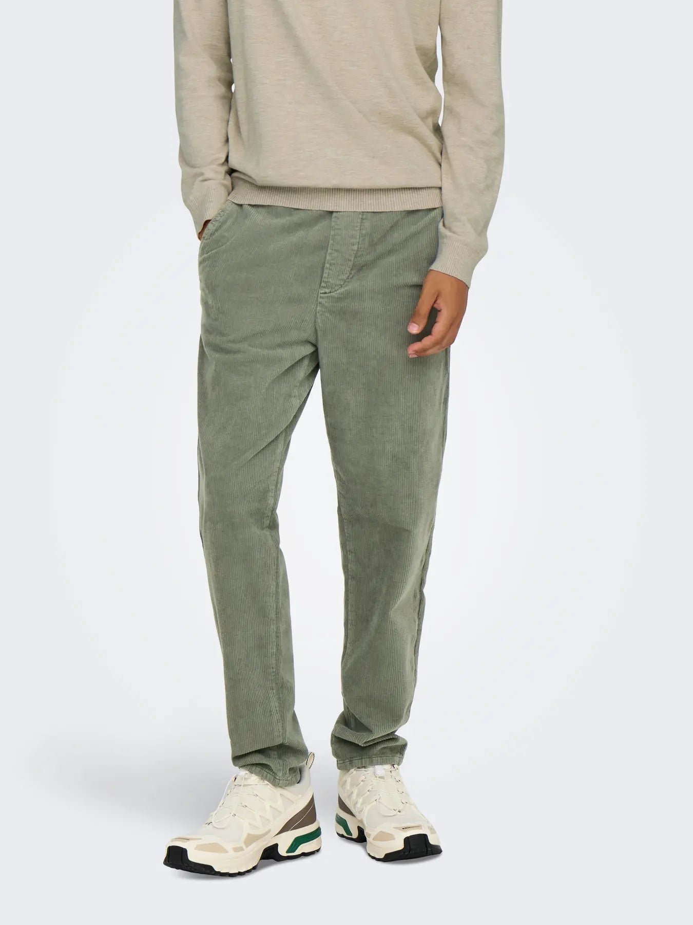 Only and Sons Miesten Housut, LINUS TAP CORDYROY PANT NOS Castor Gray