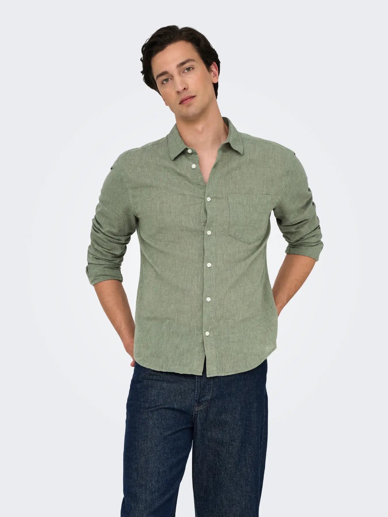Only and Sons miesten kauluspaita, CAIDEN LIFE REG Swamp