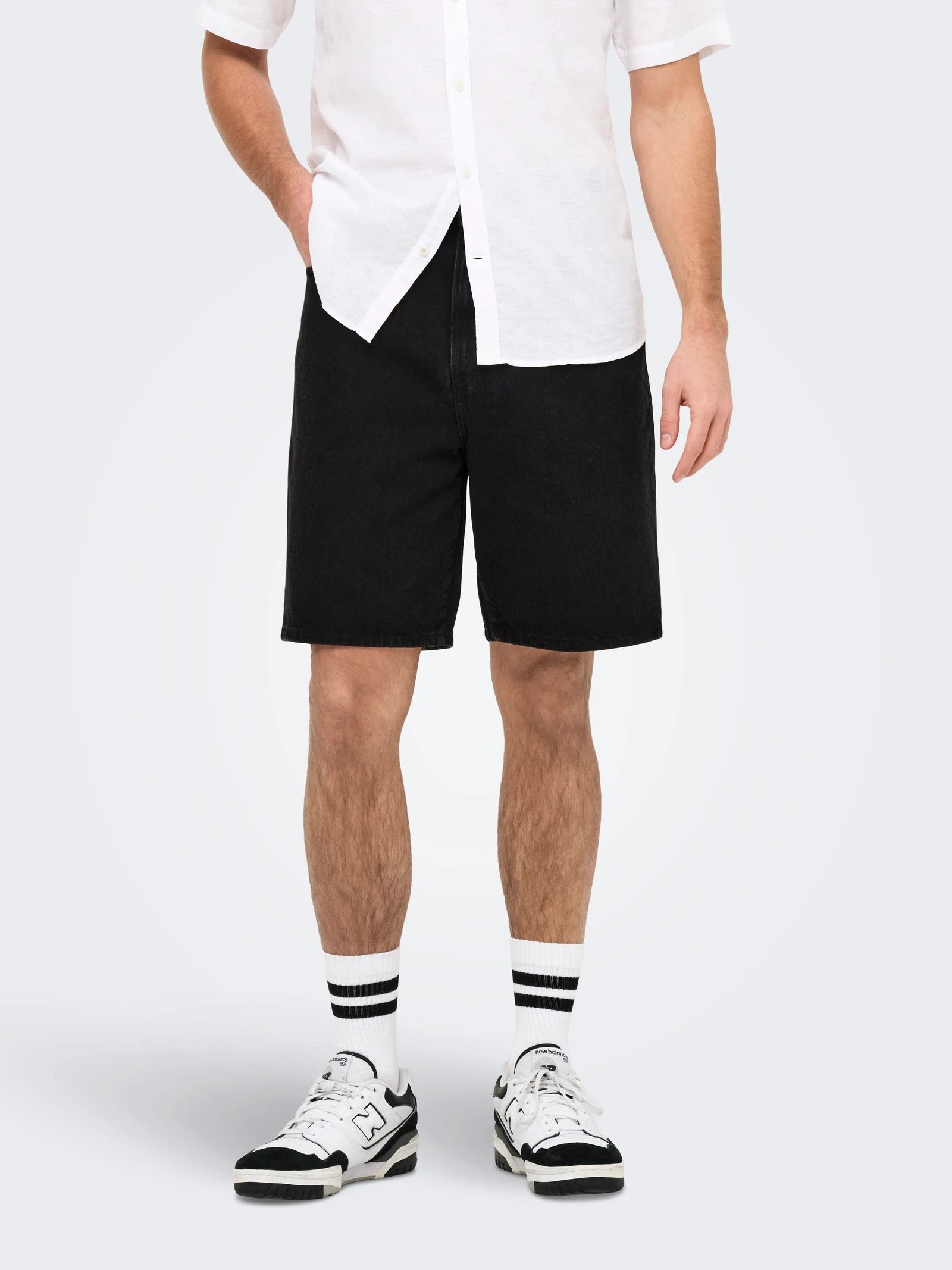 Only and Sons miesten shortsit, FADE BLACK SHORTS Hiilenmusta