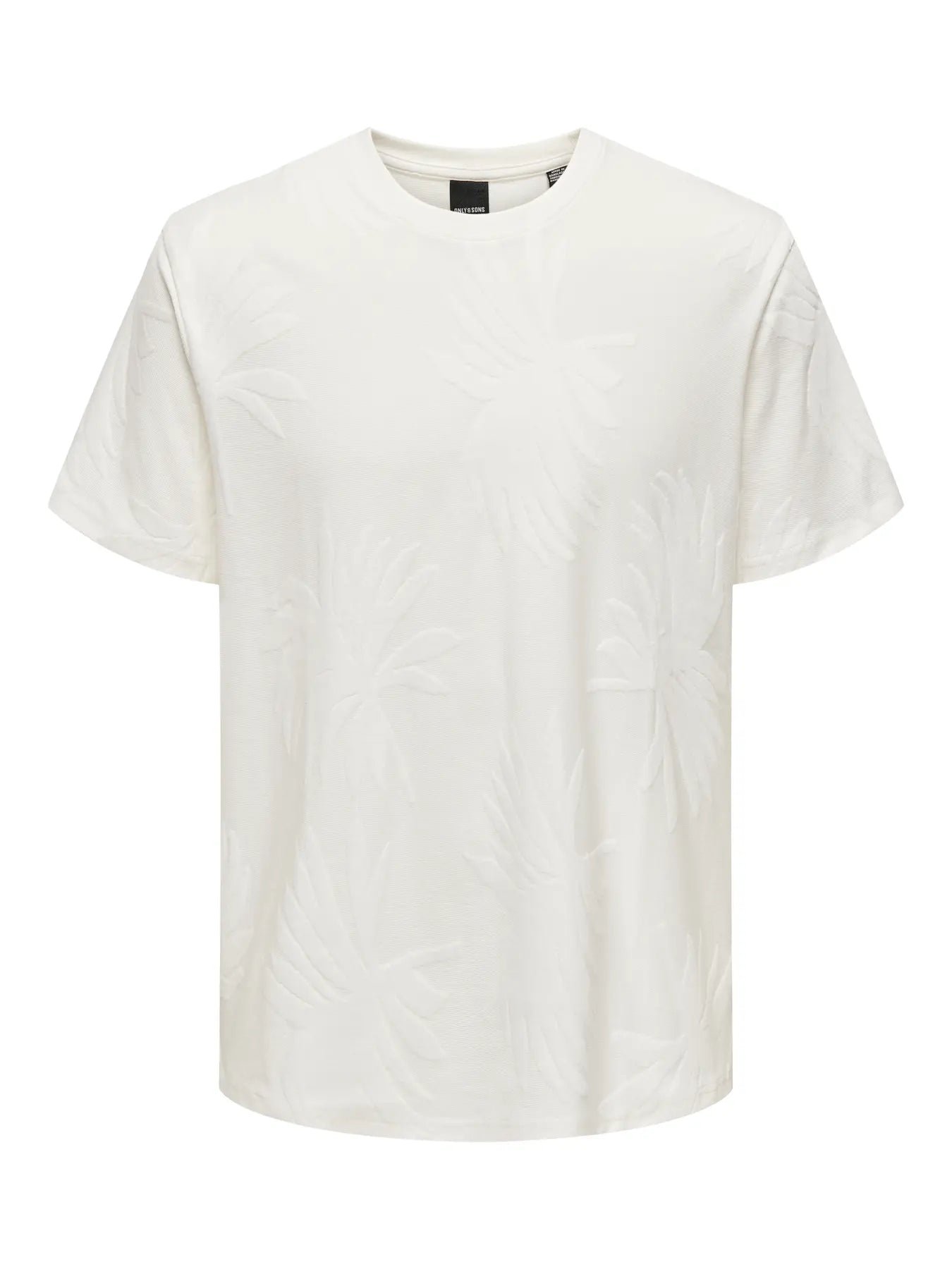 Only and Sons miesten t-paita, MARCO LIFE PALM JACQUARD Cloud Dancer
