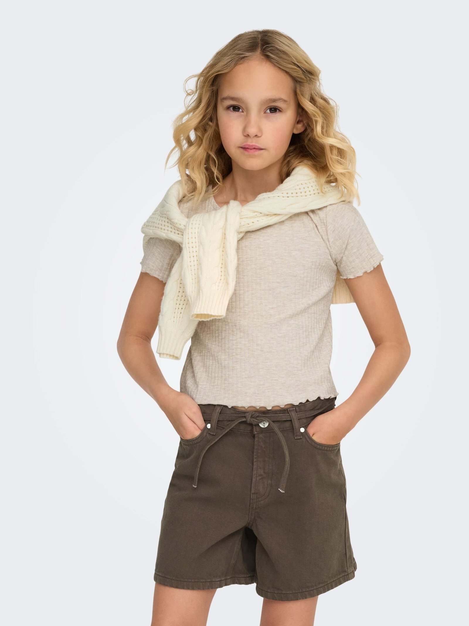 Kids Only lasten t-paita Kognella SS Oneck Top, luonnonvalkoinen