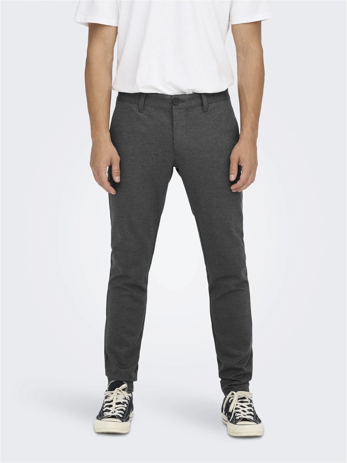 Only and Sons Miesten Chinot MARK TAP HERRINGBONE NOS Musta