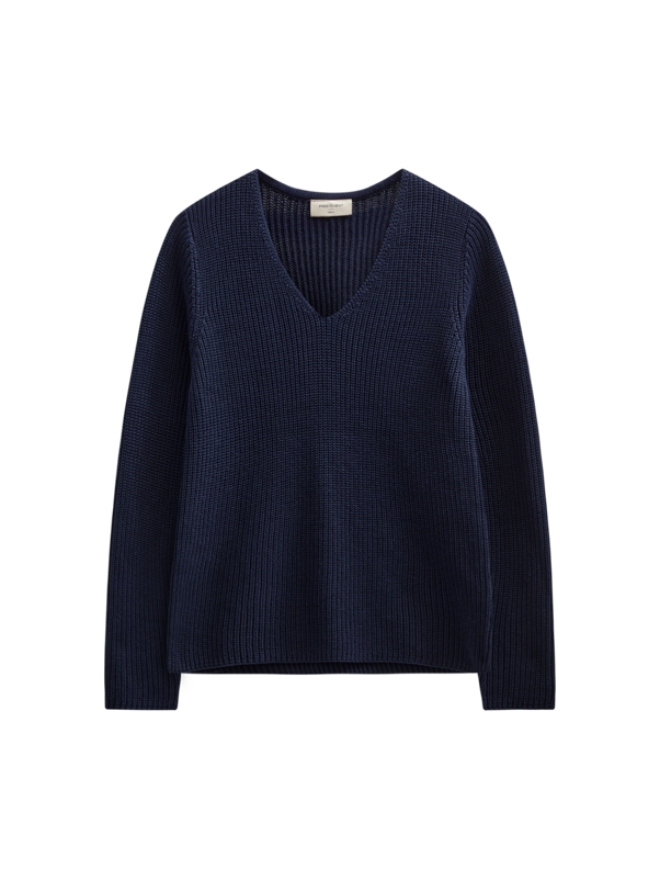 Freequent naisten neulepusero FQELLIS-V-PU, tummansininen