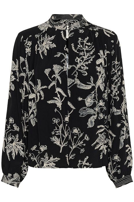 Part Two naisten pusero, SHIROMAPW BL Black Botanical Prin