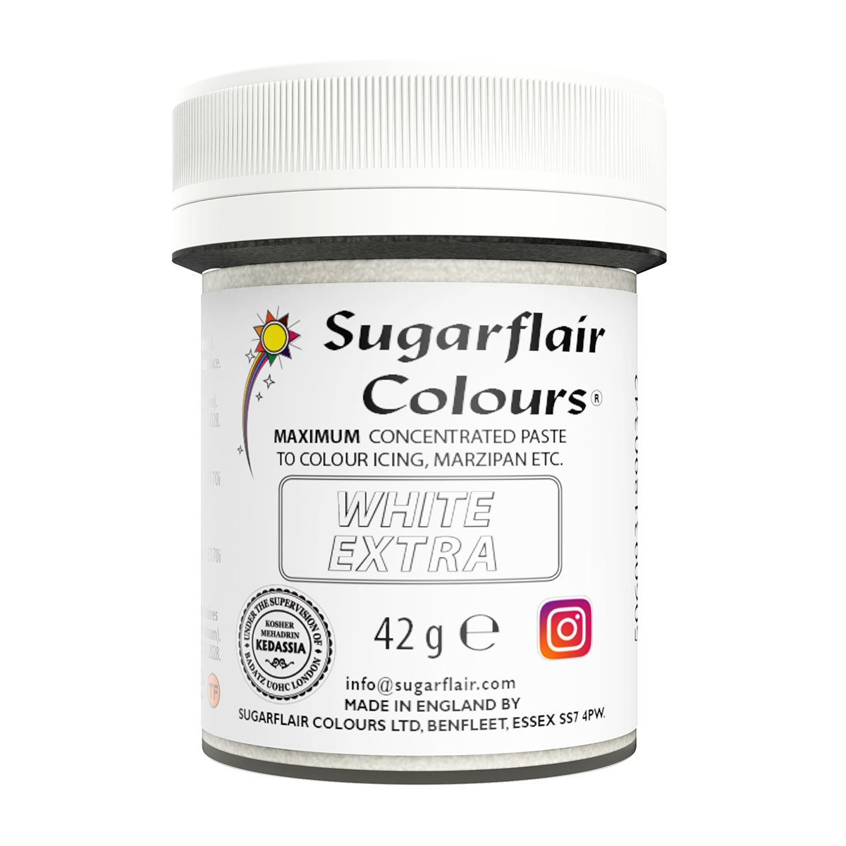 Sugarflair Pastaväri - Extra Valkoinen, 42g