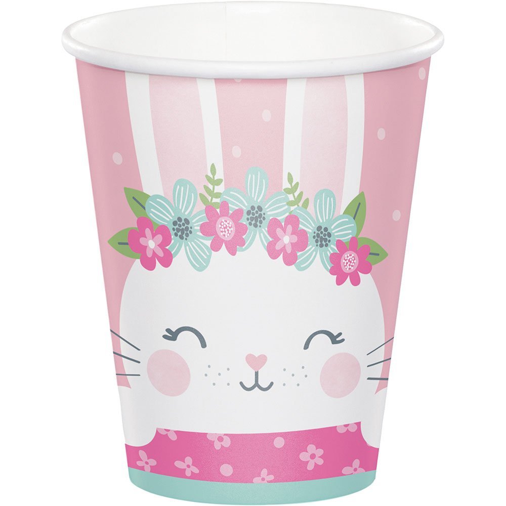 Birthday Bunny Pahvimukit, 260ml, 8kpl