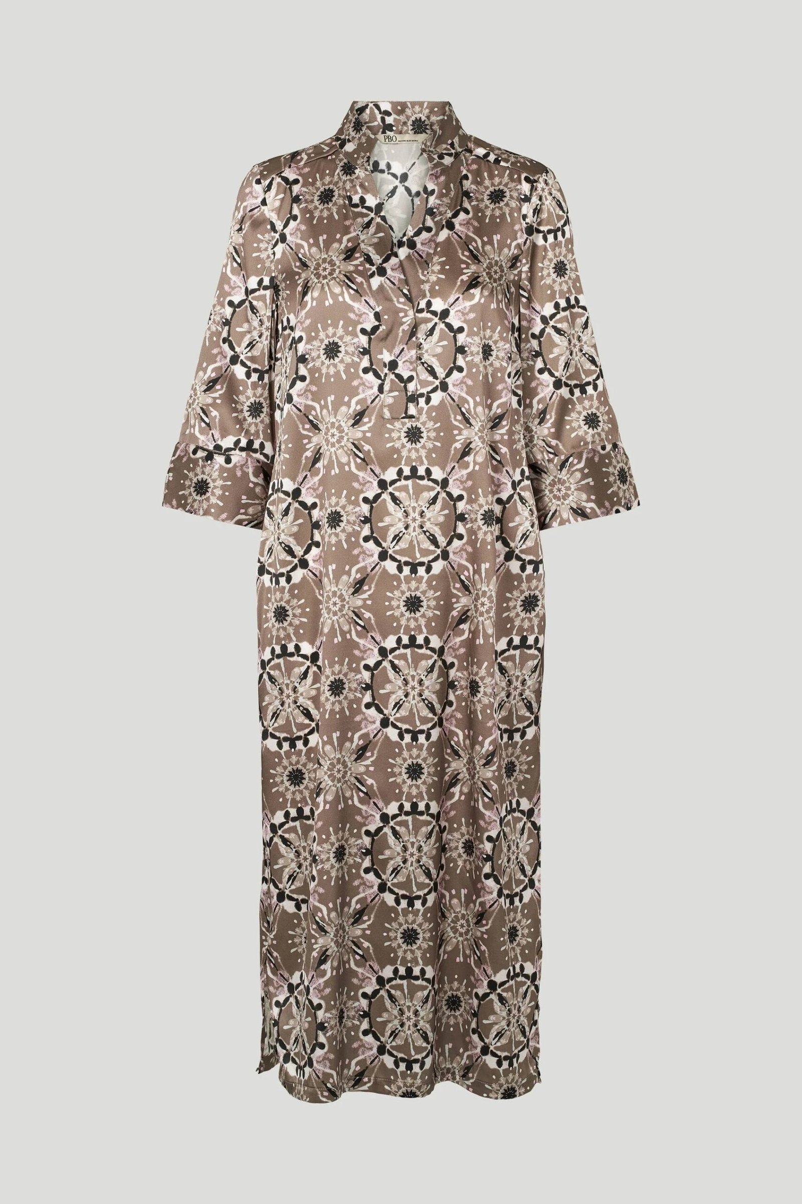 Philosophy Blues Original naisten mekko, SILKY SIMBIA DRESS Ruskea Kuosi
