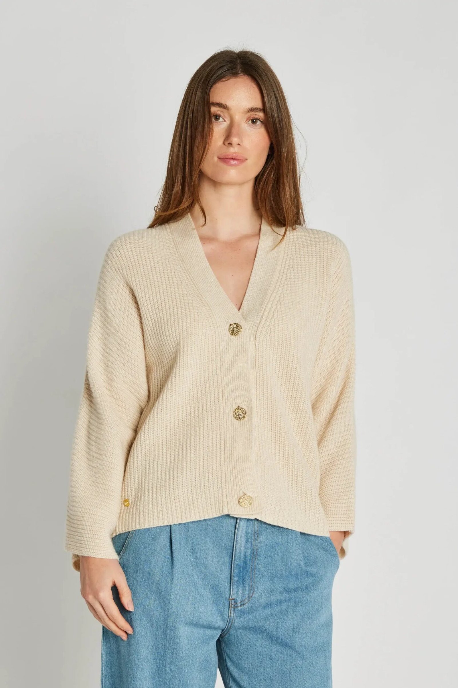 Philosophy Blues Original naisten neuletakki, IDEA KNIT SWEATER Luonnonvalkoinen
