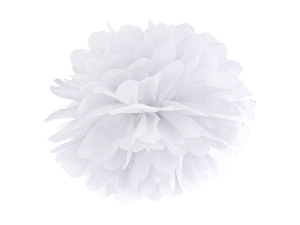 Valkoinen pompom - 25 cm