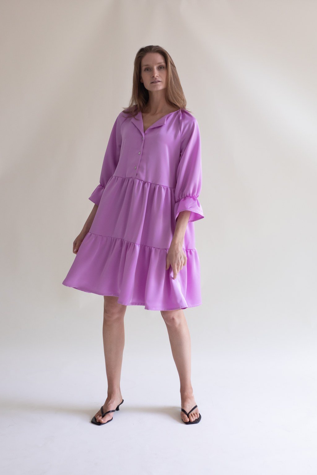 Gauhar mekko Ruffled Dress Fuchsia, vaalea lila