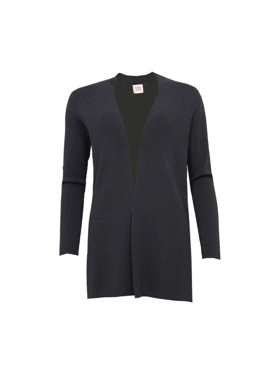 S.T.I Naisten Neuletakki MARGRETA CARDIGAN 76 CM Musta
