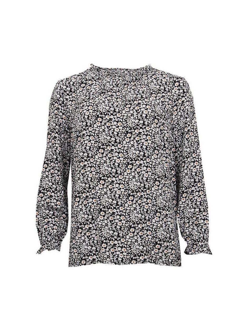 S.T.I naisten pusero, KATLIINE BLOUSE Musta Kuosi