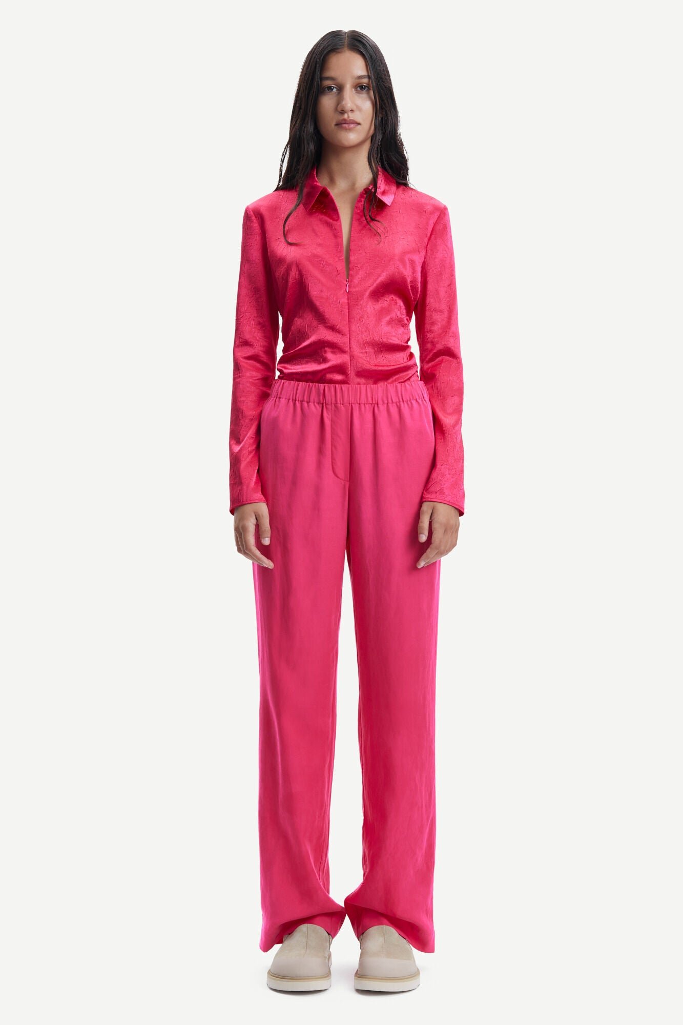 Samsoe and Samsoe Naisten Housut, HOYS STRAIGHT PANTS 12663 Pinkki