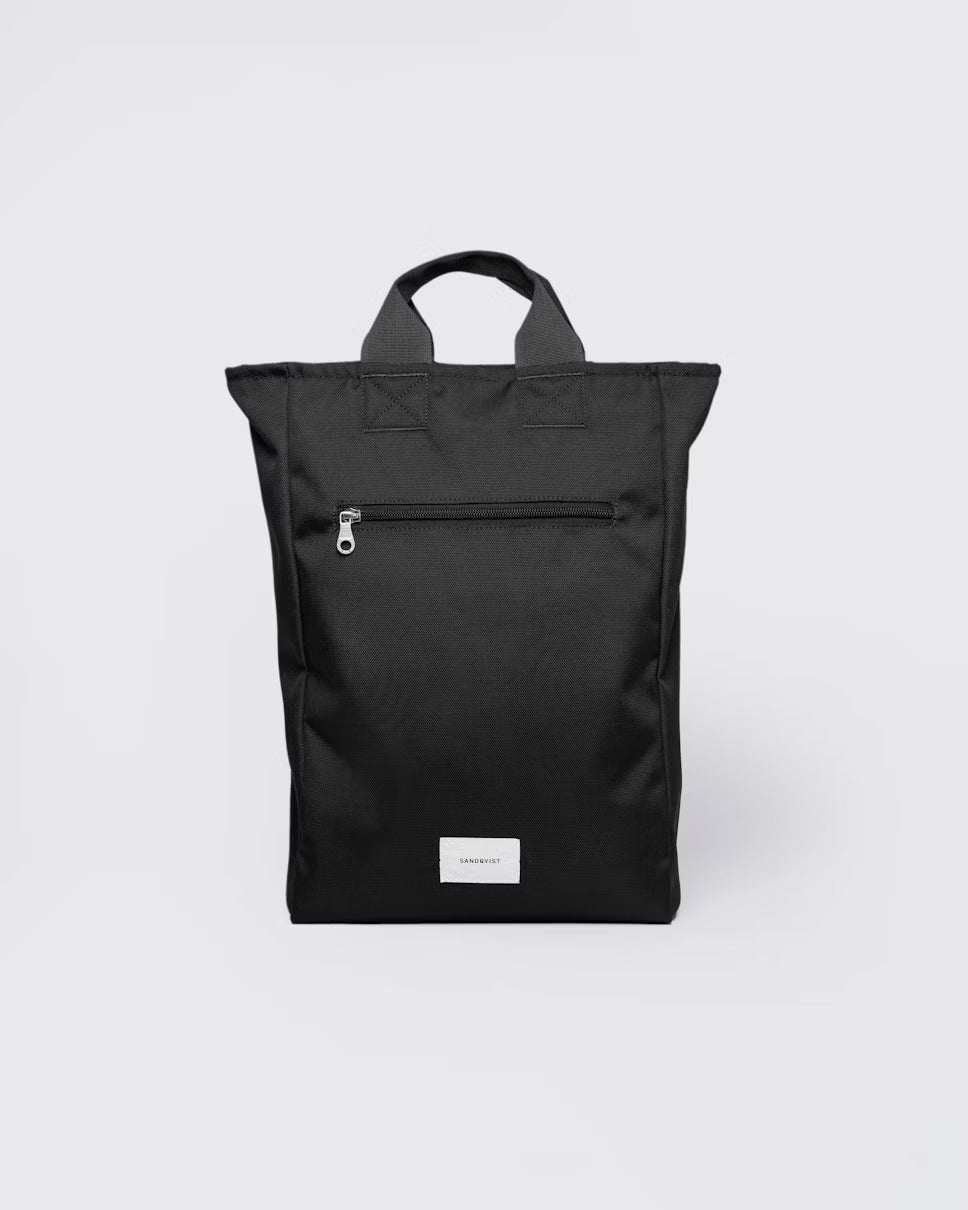 Sandqvist reppu, GROUND 2-WAY BAG Musta