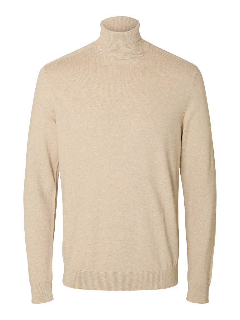 Selected, Miesten Pooloneule, Berg Roll Neck Oatmeal Melange