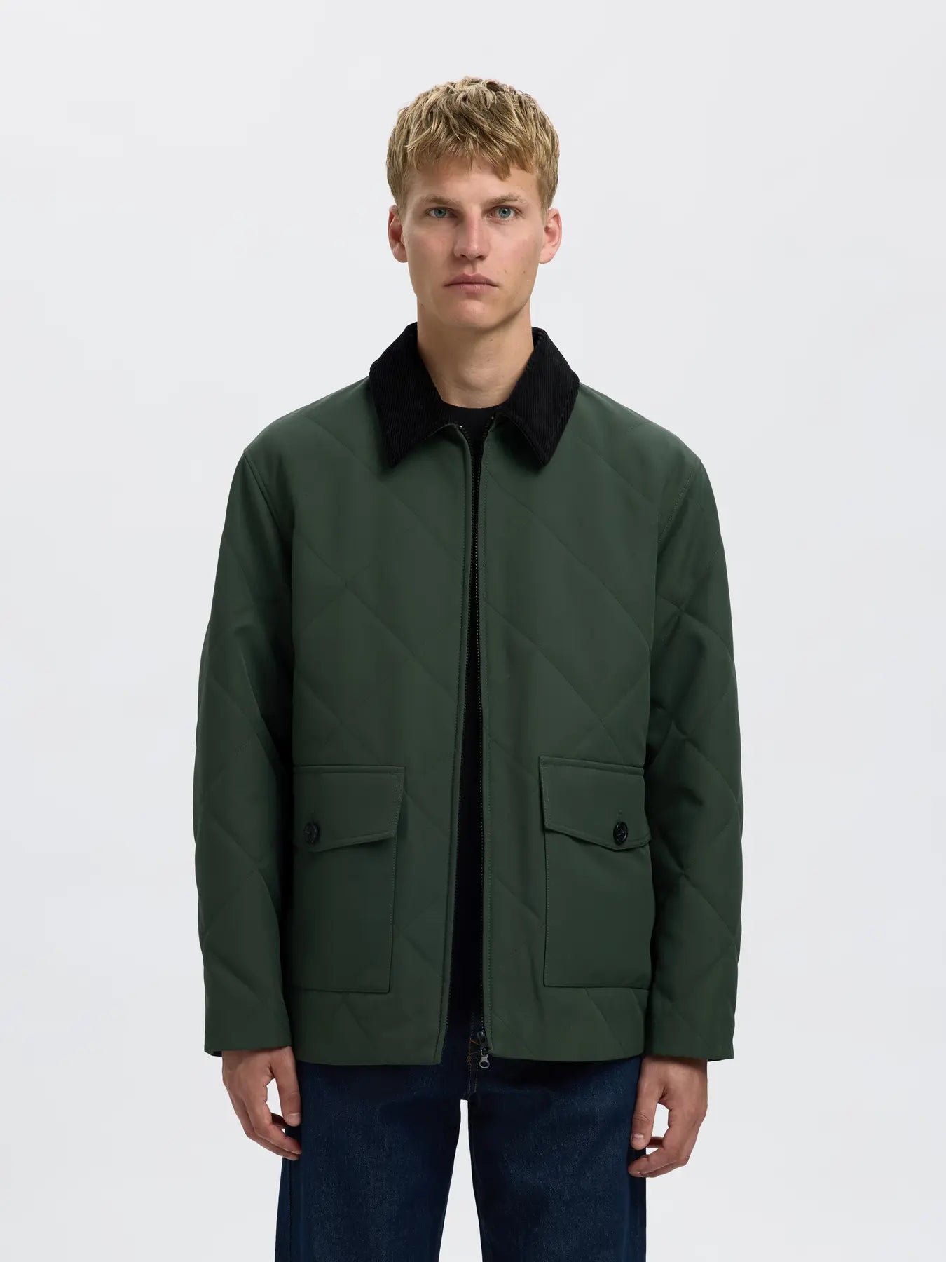 Selected miesten tikkitakki, CARLOS QUILTED JKT Kalamata