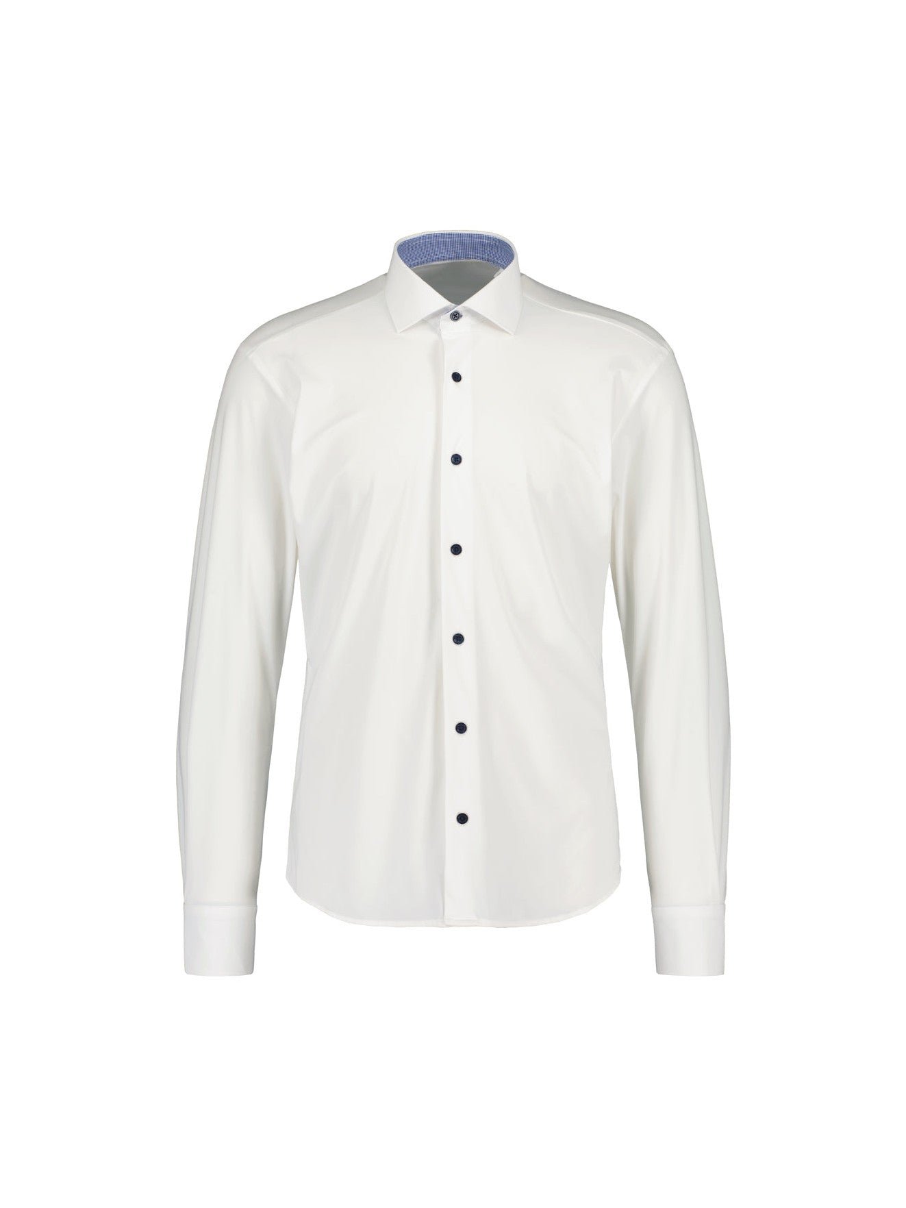 Sinnuu Miesten Kauluspaita, Contrast, Technical Performance Shirt LS, Valkoinen