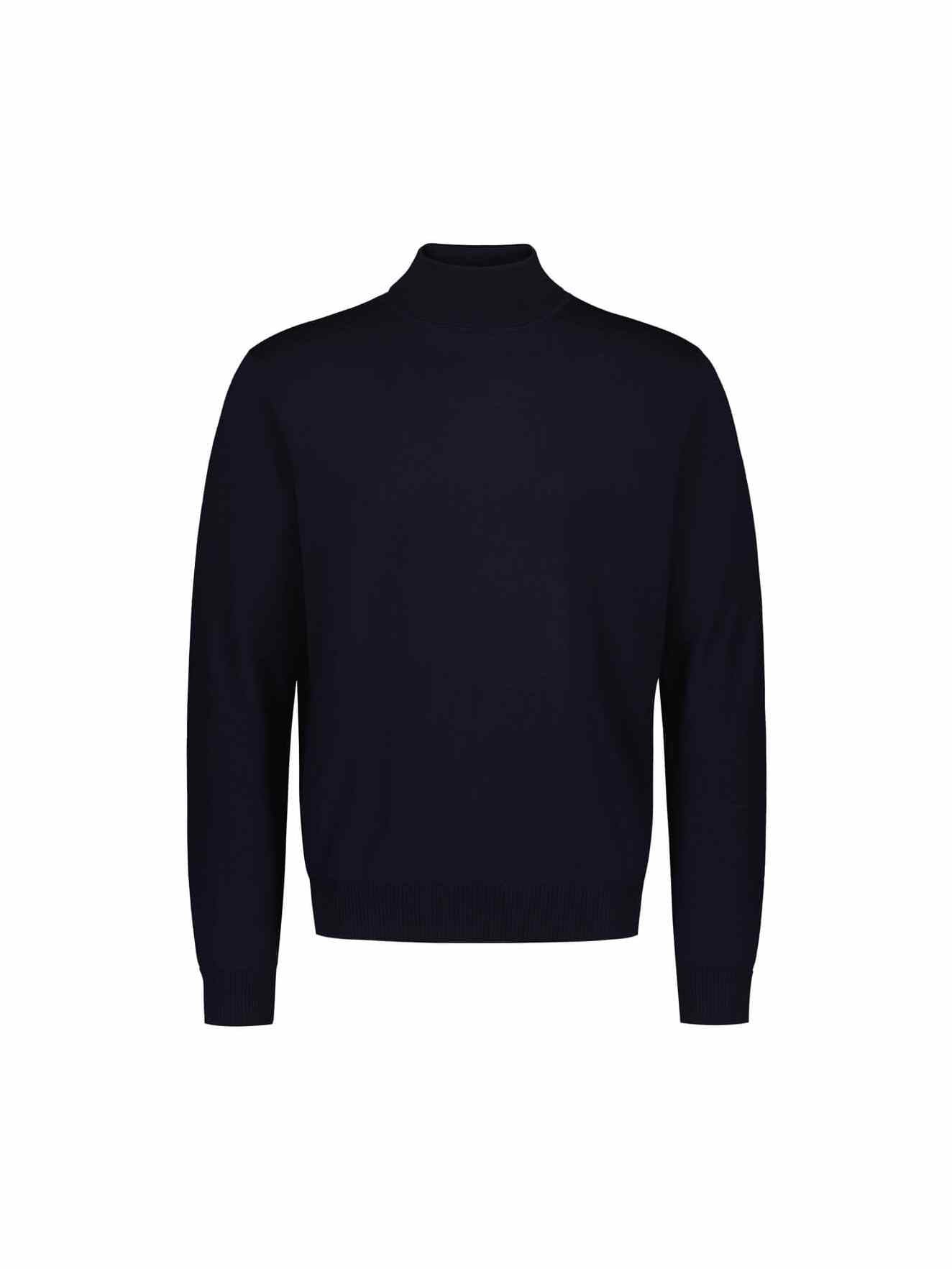 Sinnuu Miesten Neulepoolo MERINO ROLL NECK, MADE IN ITALY Tummansininen