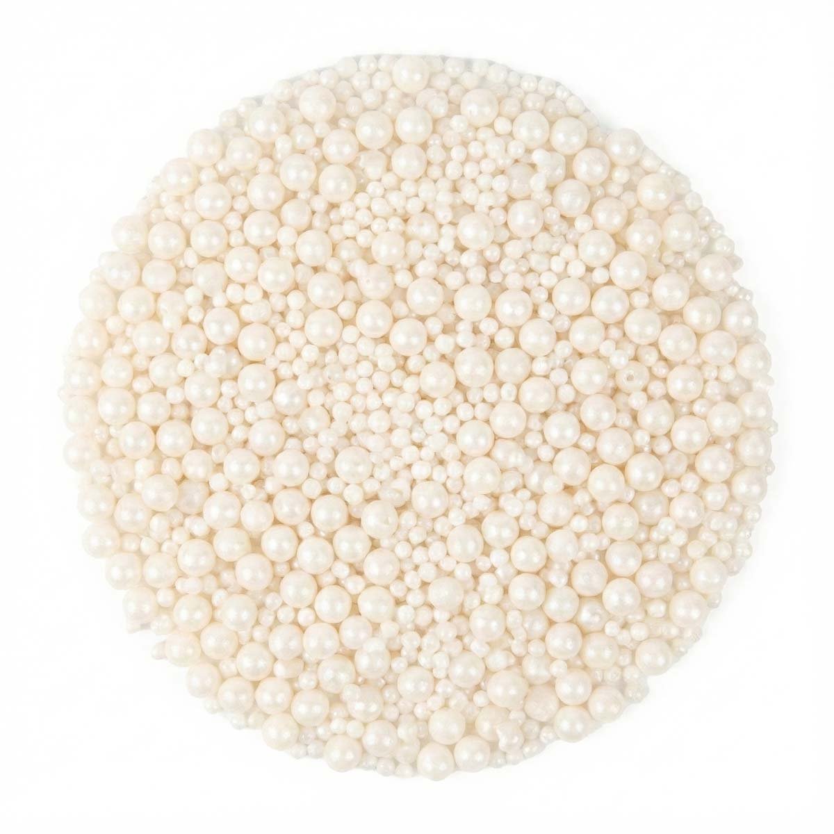 Valkoiset sokerihelmet – Mini 1,5 mm ja 4 mm, 90 g