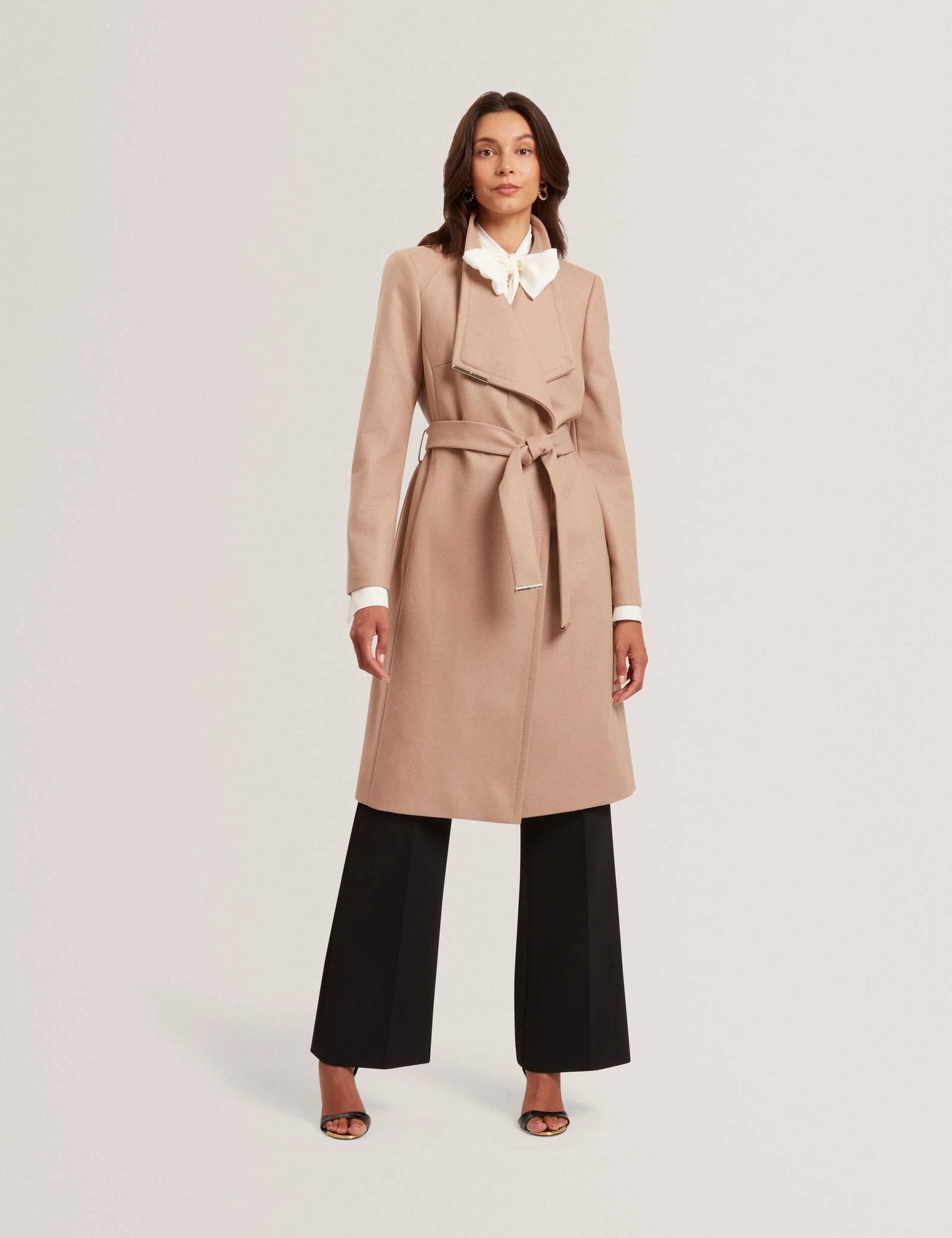 Ted Baker naisten villakangastakki, ROSE MID LENGHT BELTED WOOL COAT Kameli