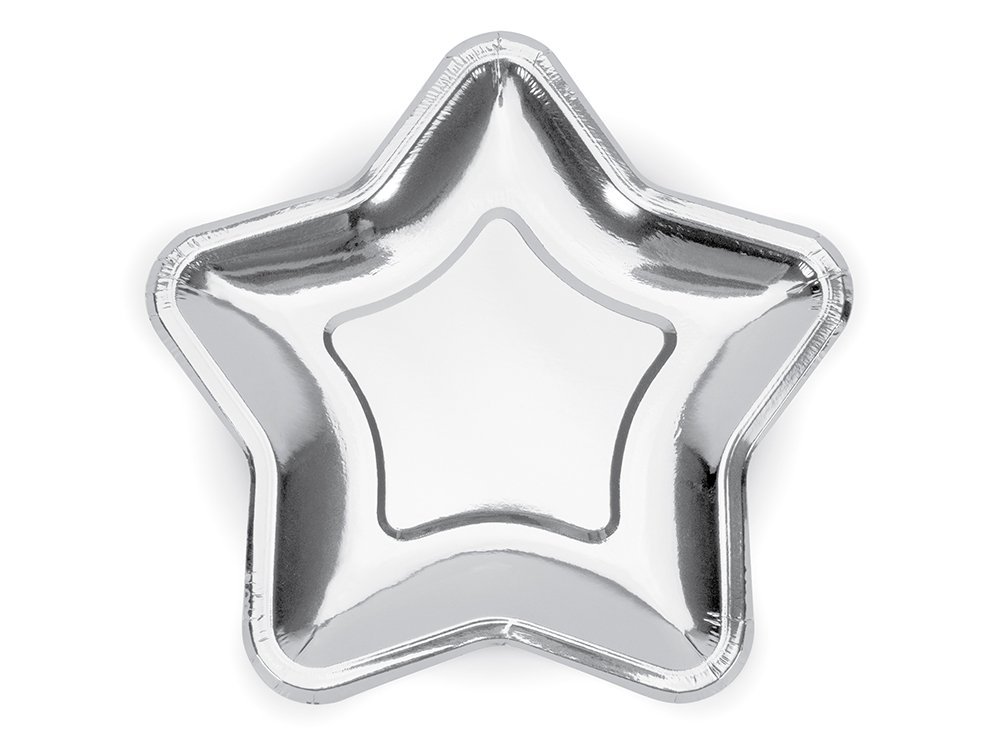 Tähti-lautaset - Hopeiset, 23 cm