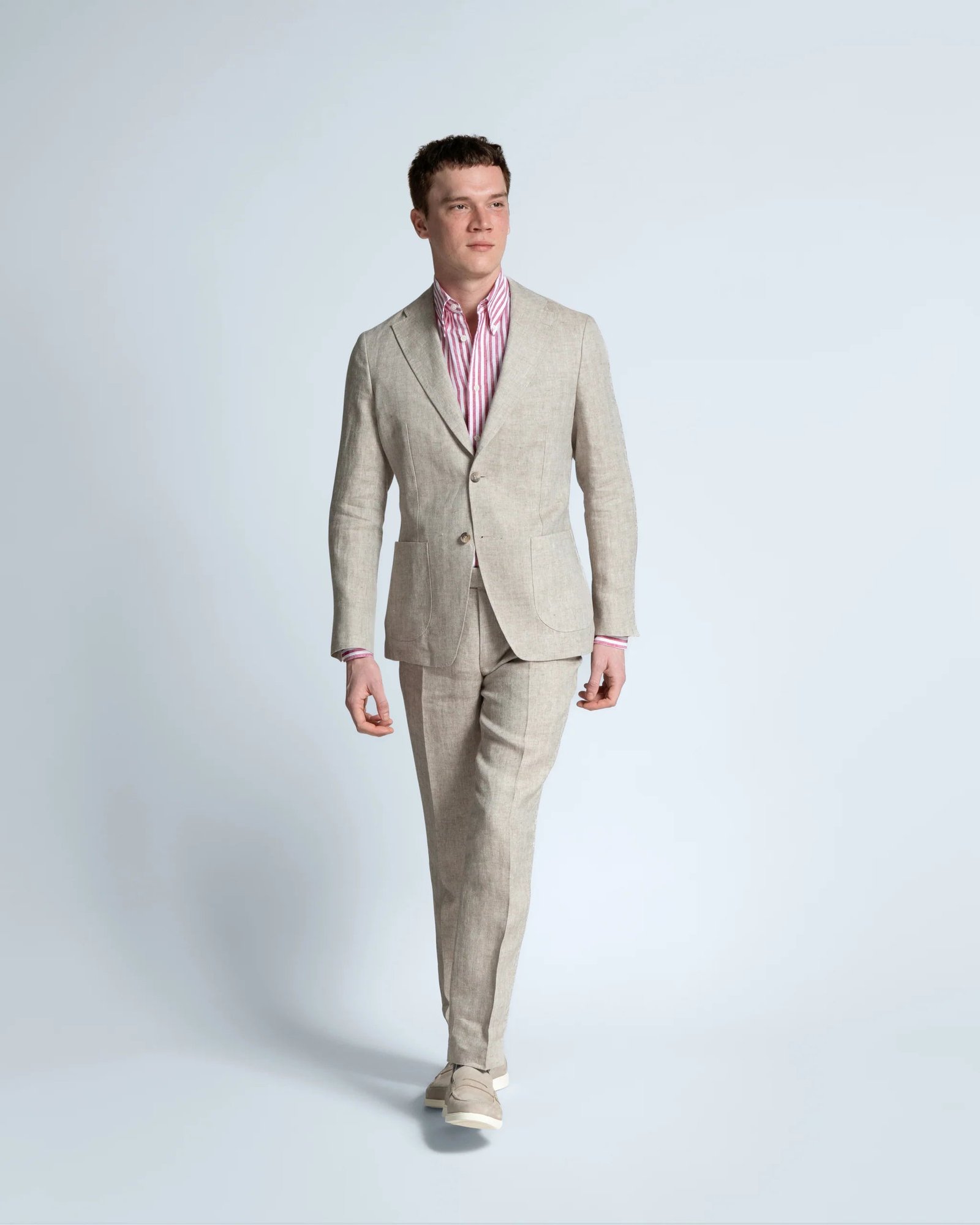 Turo Tailor puvun housut, HAMPTON LINEN TROUSER Ruskea