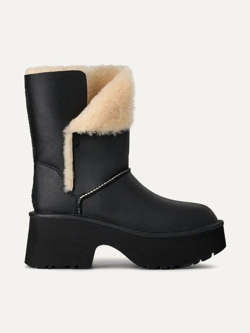 UGG naisten saappaat, W NEW HEIGHTS CUFF LTHR Musta