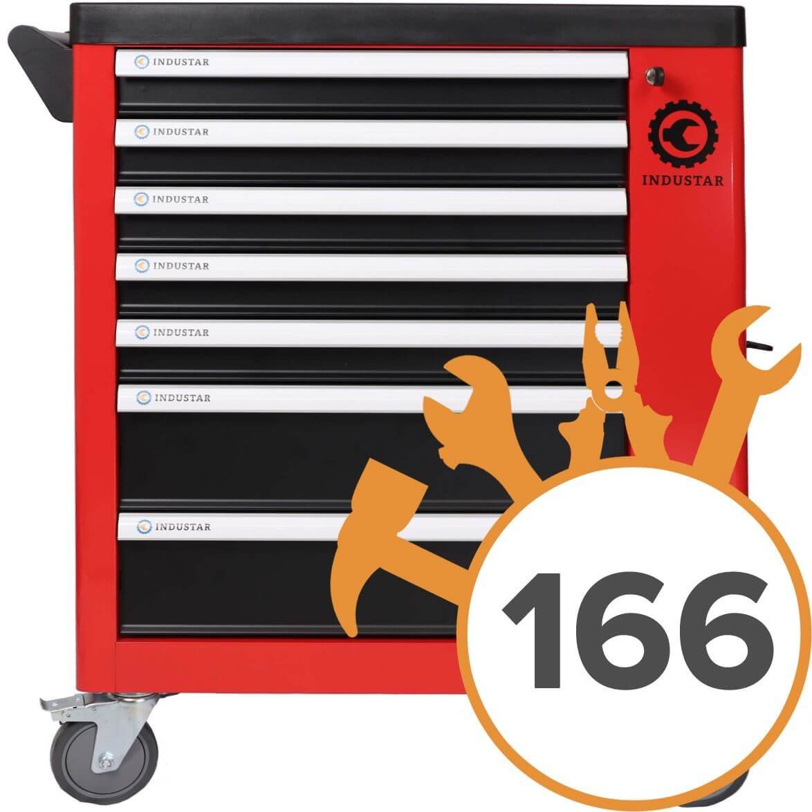 Työkaluvaunu + 166 työkalua, Industar