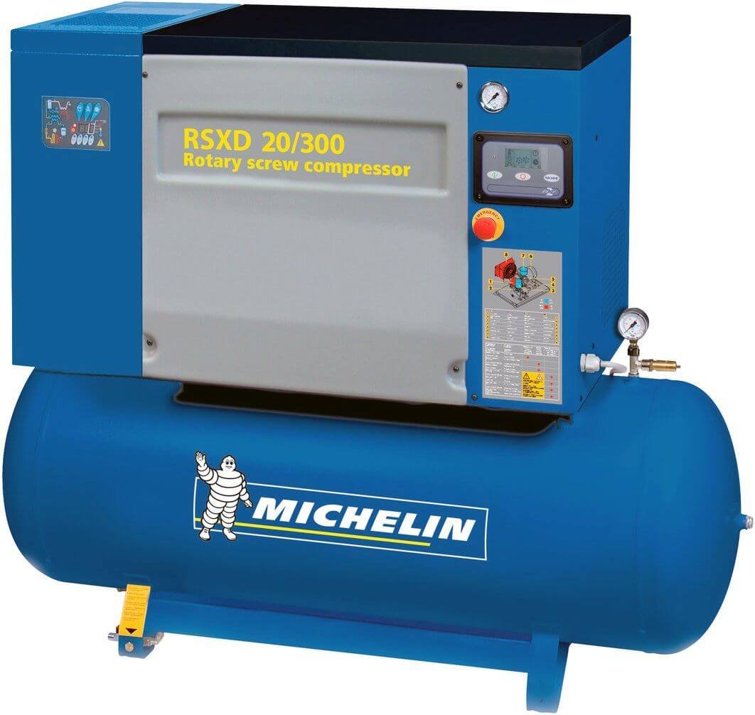 Ruuvikompressori 15 kW kuivaimella, Michelin