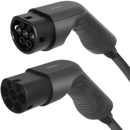 Sähköauton latauskaapeli | Type 2/2 | 22 kW | 5 m | 3-vaihe, Deltaco