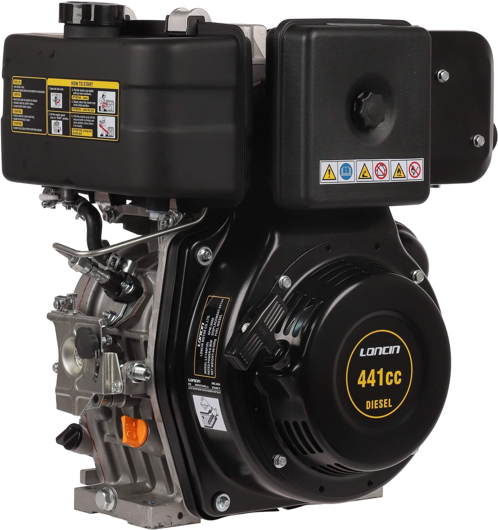 Irtomoottori DIESEL 10 hp / 441 cc vaaka-akseli, Loncin