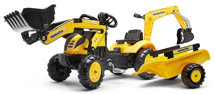 Polkutraktorikaivuri perävaunulla Komatsu, Falk Toys