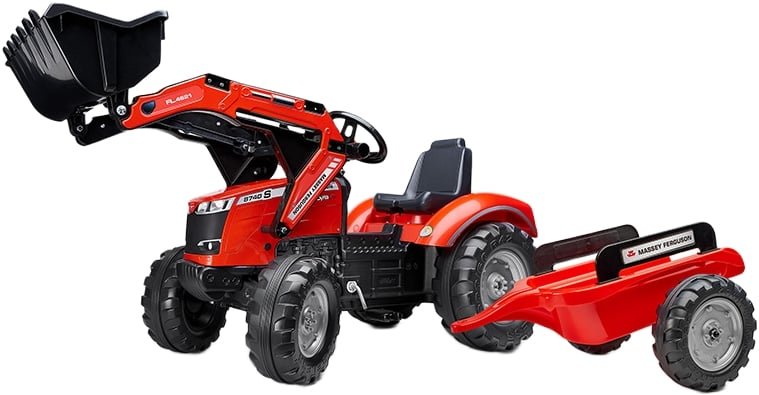 Massey Ferguson S8740-polkutraktori perävaunulla, Falk Toys