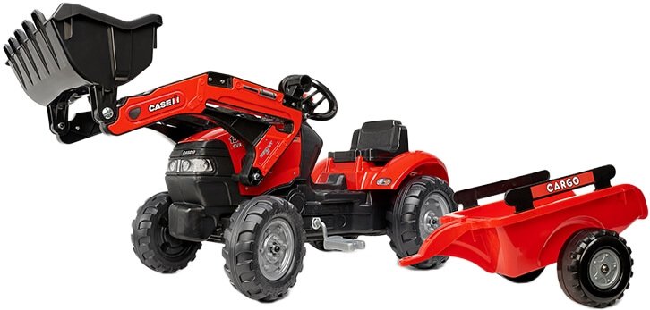 Polkutraktori kärryllä ja etukuormaajalla Case Maxxum 130 CVX, Falk Toys