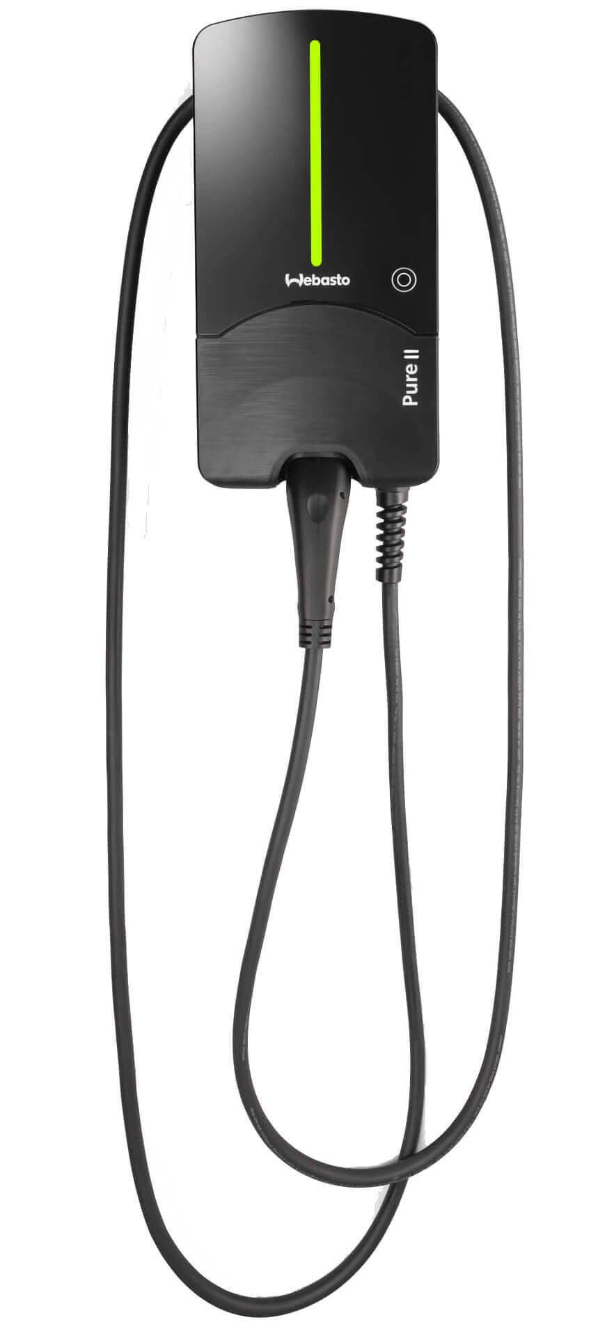 Sähköauton latausasema Pure Black 2 |1/3-vaihe | 11kW | Type 2 | 4,5 m, Webasto