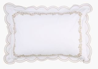 Scallop Flora tyynyliina puuvillaa valkoinen