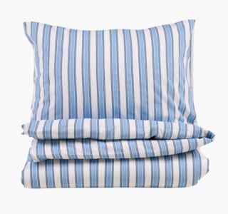 Navigare stripe pussilakanasetti puuvillaa sininen