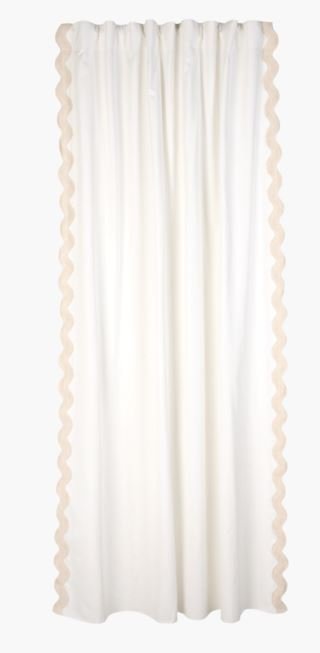Scallop edge verho luonnonvalkoinen