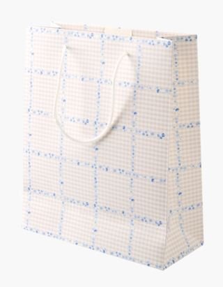 Gingham lahjapussi moniväri/sininen