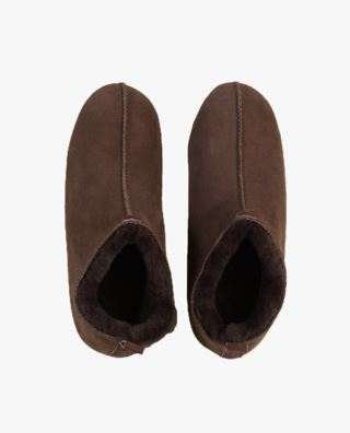 Woolen nahkatohvelit tummanruskea