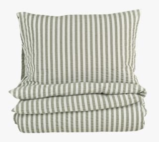 Atelier pussilakanasetti kreppipuuvillaa oliivinvihreä